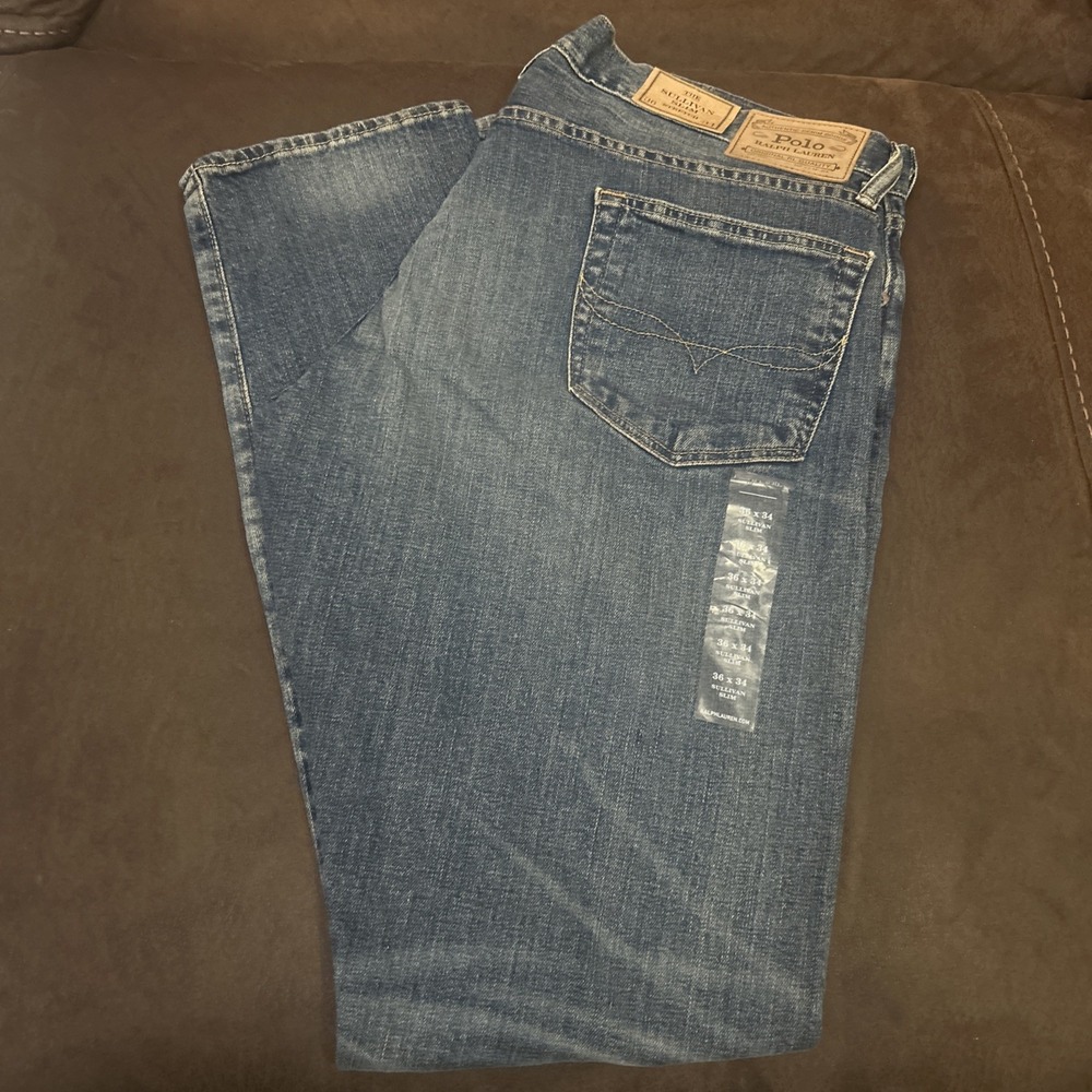 Polo Ralph Lauren Sullivan Slim Jeans Mens 36X 34 Blue Stretch